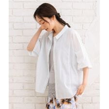 【sabstreet bis】【web限定】15号(3L) ピンストライプボクシーシャツ