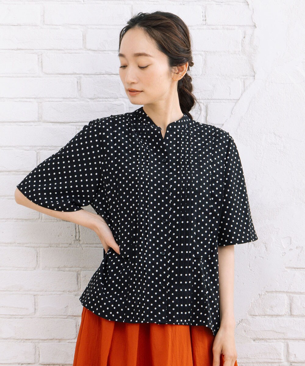 大きいサイズ】21号(6L～) FONTLAB ジョーゼットロングブラウス | サブ