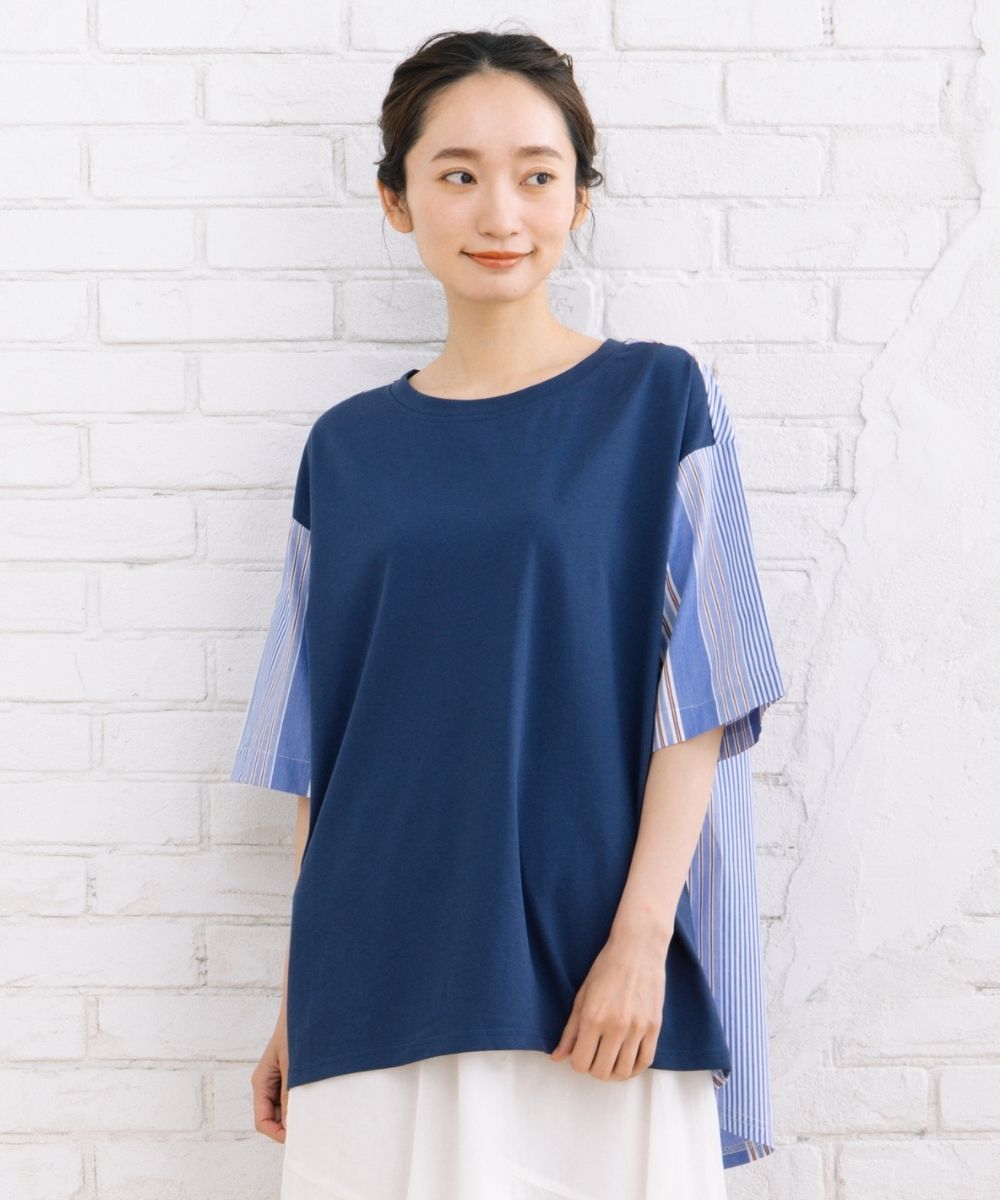 15号(3L) FONTLAB 布帛コンビTシャツ 15号(3L) FONTLAB 布帛コンビTシャツ | サブストリート(sab