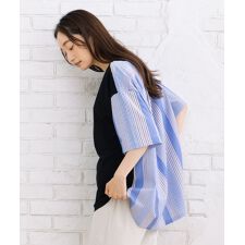 21号(6L～) FONTLAB 布帛コンビTシャツ