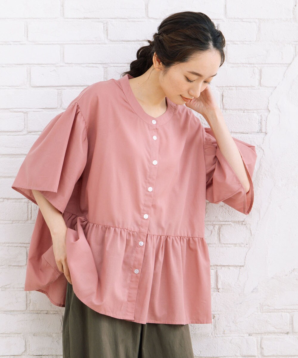 【sabstreet bis】【web限定】15号(3L) 【接触冷感】フレアブラウス sabstreet bis】【web限定】15号(3L) 【接触冷感】フレア