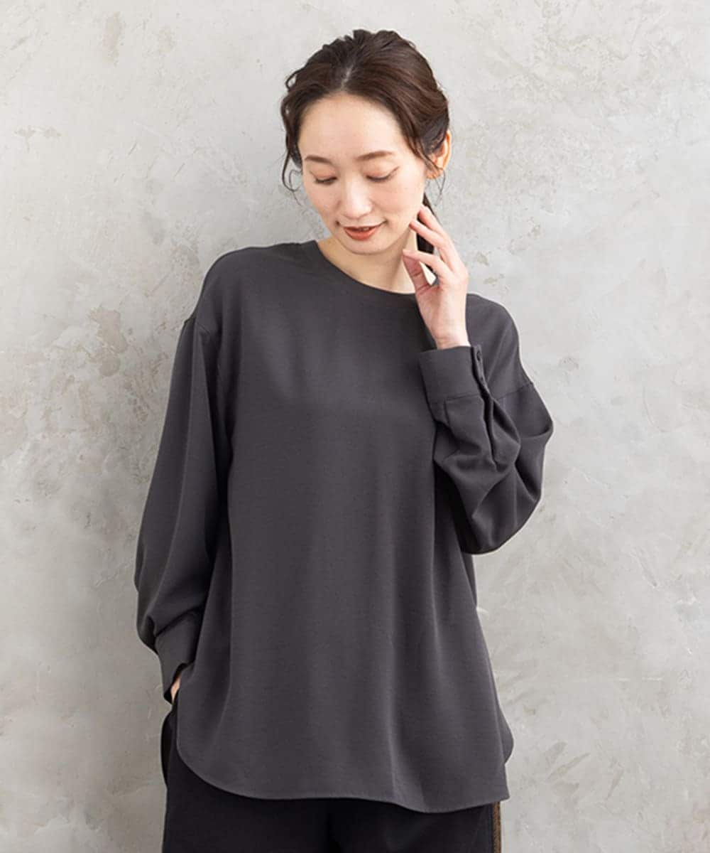 大きいサイズ】21号(6L～) FONTLAB ジョーゼットロングブラウス | サブ