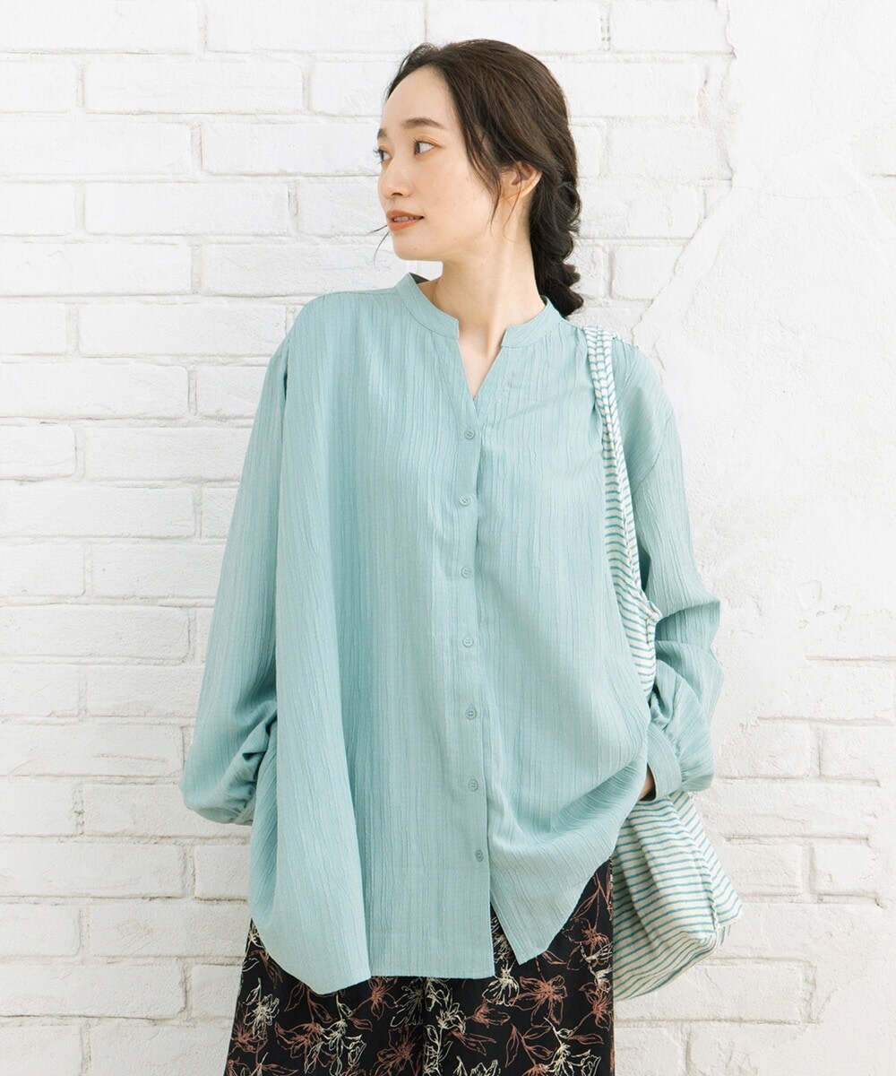 大きいサイズ】21号(6L～) FONTLAB ジョーゼットロングブラウス | サブ