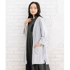 【大きいサイズ】 【アンチピリング・イージーケア】着流しロングカットカーディガン