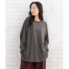 【大きいサイズ】【web限定】15号【USAコットン】ラウンドヘムロンT