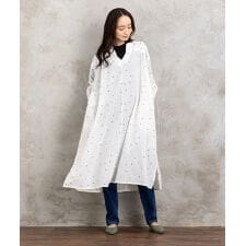 サブストリート(sab street)の【大きいサイズ】21号(6L～) ホイルドットプリントキーネックワンピース