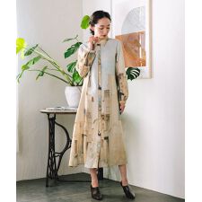 サブストリート(sab street)の【大きいサイズ】21号(6L～) INDESIGN シティスケープコラージュプリントワンピース