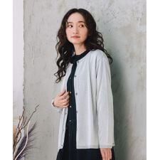 サブストリート(sab street)の【大きいサイズ】21号 [MADE IN JAPAN]ラメプレーティングニットカーディガン