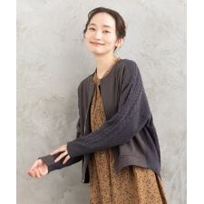 サブストリート(sab street)の【大きいサイズ】15号(3L) FONTLAB 裏毛×ケーブルコンビジップブルゾン