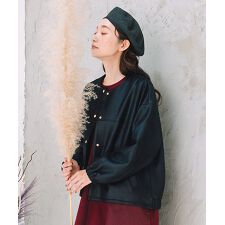 サブストリート(sab street)の【大きいサイズ】FONTLAB マシュマロレザーライクブルゾン