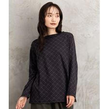 サブストリート(sab street)の【大きいサイズ】バイアスチェックモックネックインナー