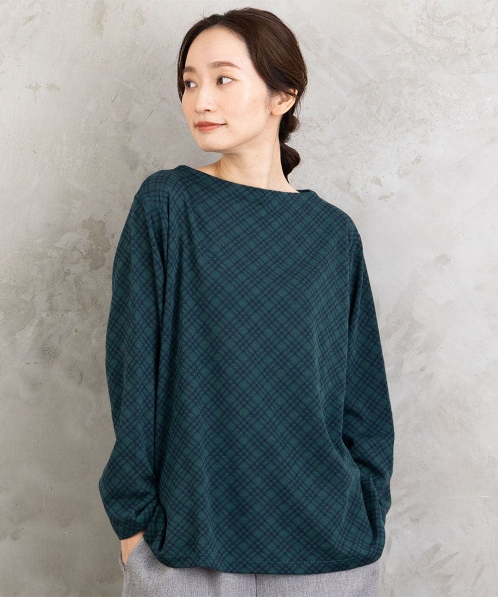 大きいサイズ】バイアスチェックモックネックインナー | サブ