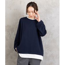 サブストリート(sab street)の【大きいサイズ】【sabstreet bis】【web限定】カットソー切り替えプルオーバー