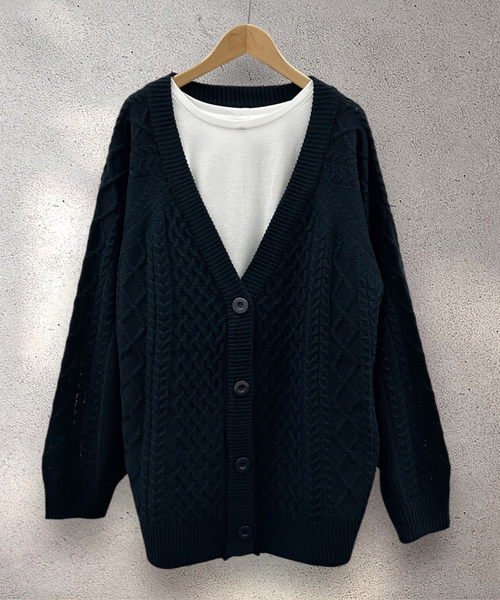 サブストリート（sab street）/【大きいサイズ】21号 [MADE IN JAPAN]ラメプレーティングニットカーディガン 大きいサイズ】21号 [MADE IN JAPAN]ラメプレーティングニット