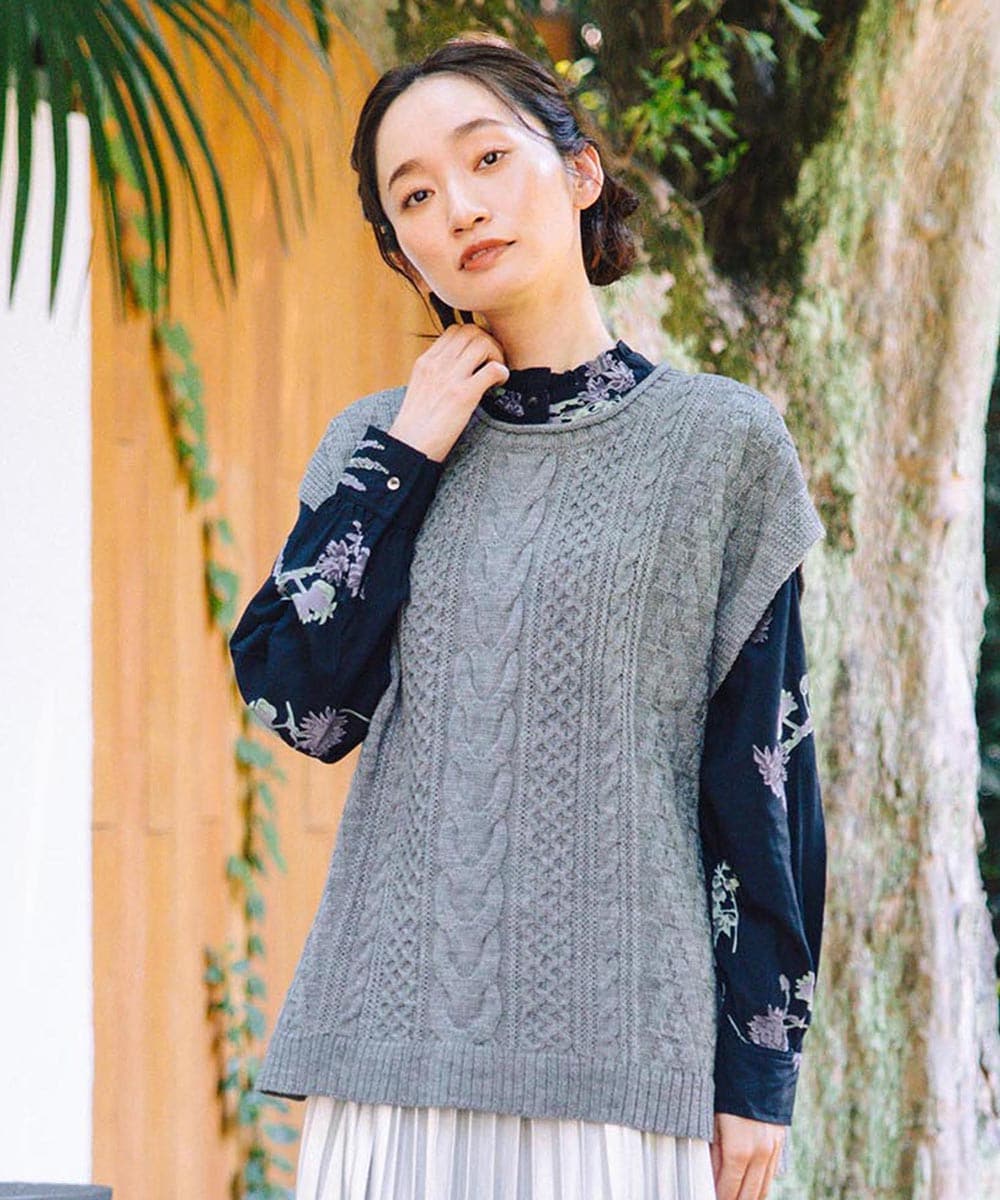 大きいサイズ】FONTLAB マシュマロスウェードVネックジャンパー