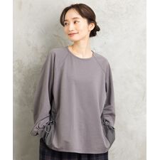 【大きいサイズ】FONTLAB 布帛コンビドロストプルオーバー