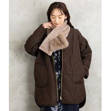 サブストリート(sab street)の【大きいサイズ】ファー×キルティングリバーシブルコート