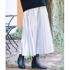 【大きいサイズ】21号(6L～) レザーライクプリーツスカート