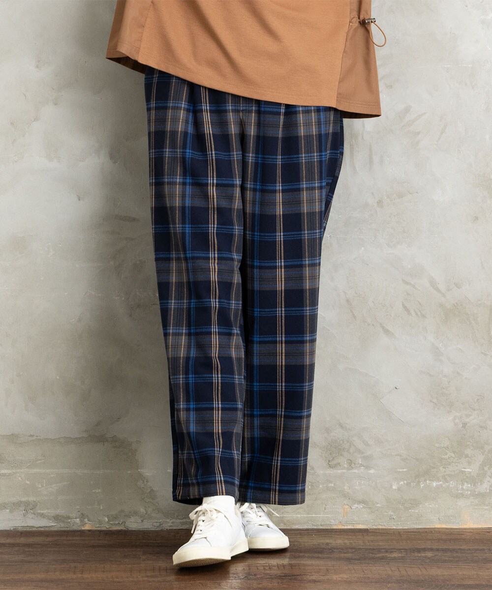 大きいサイズ】FONTLAB リブニットセミワイドパンツ | サブストリート