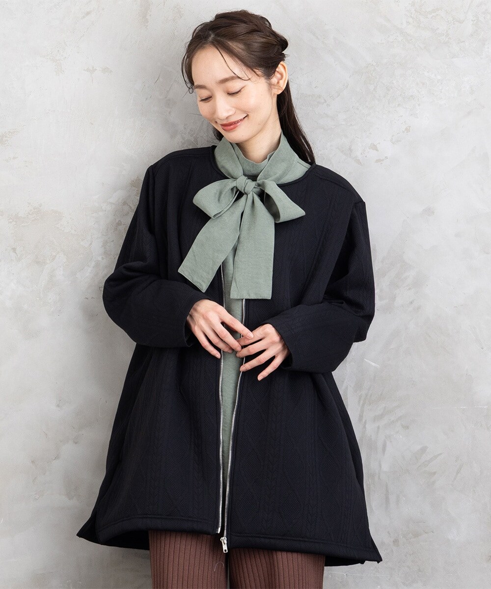 STORY web掲載／軽く羽織れるミドル丈】ノーカラー コクーンコート