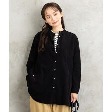 サブストリート(sab street)の【大きいサイズ】INDESIGN コーデュロイバンドカラーシャツ