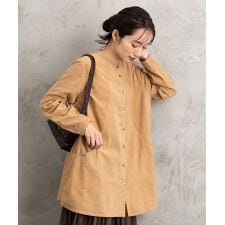 サブストリート(sab street)の【大きいサイズ】21号(6L～) INDESIGN コーデュロイバンドカラーシャツ