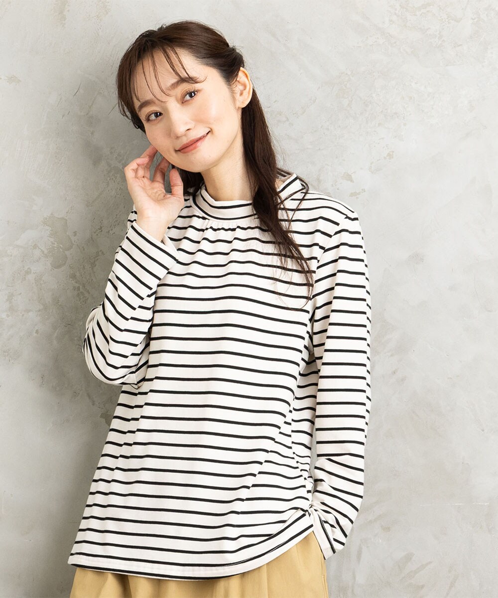 サブストリート（sab street）/【大きいサイズ】21号(6L〜) 【吸湿・発熱】裏起毛モックネックインナーカットソー 大きいサイズ】21号(6L～) 【吸湿・発熱】裏起毛モックネックインナー