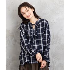 サブストリート(sab street)の【大きいサイズ】【sabstreet bis】【web限定】 アソートチェックフリルラインブラウス