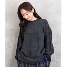 サブストリート(sab street)の【大きいサイズ】【sabstreet bis】【web限定】 Aラインケーブルニットプルオーバー