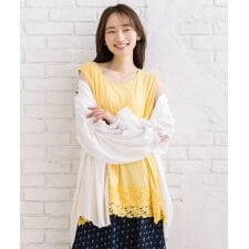 【大きいサイズ】21号(6L～) 【抗菌・防臭】裾レースタンクトップ