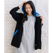【大きいサイズ】Bleu tango マチルダプリント裏毛ジップフーディ