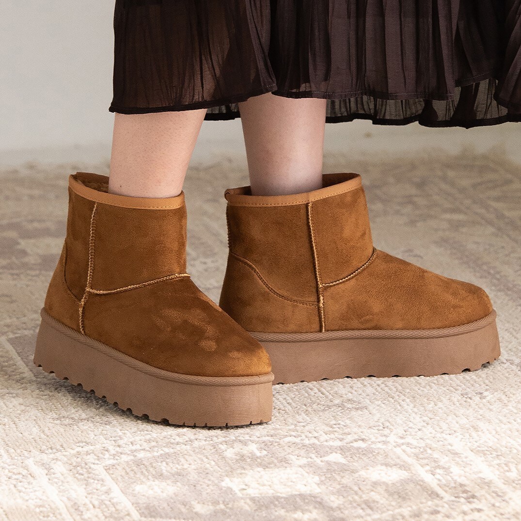 ゴールデンジェリーブラウン スエード ムートンブーツ