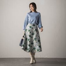 マルチフラワージャガードAラインスカート