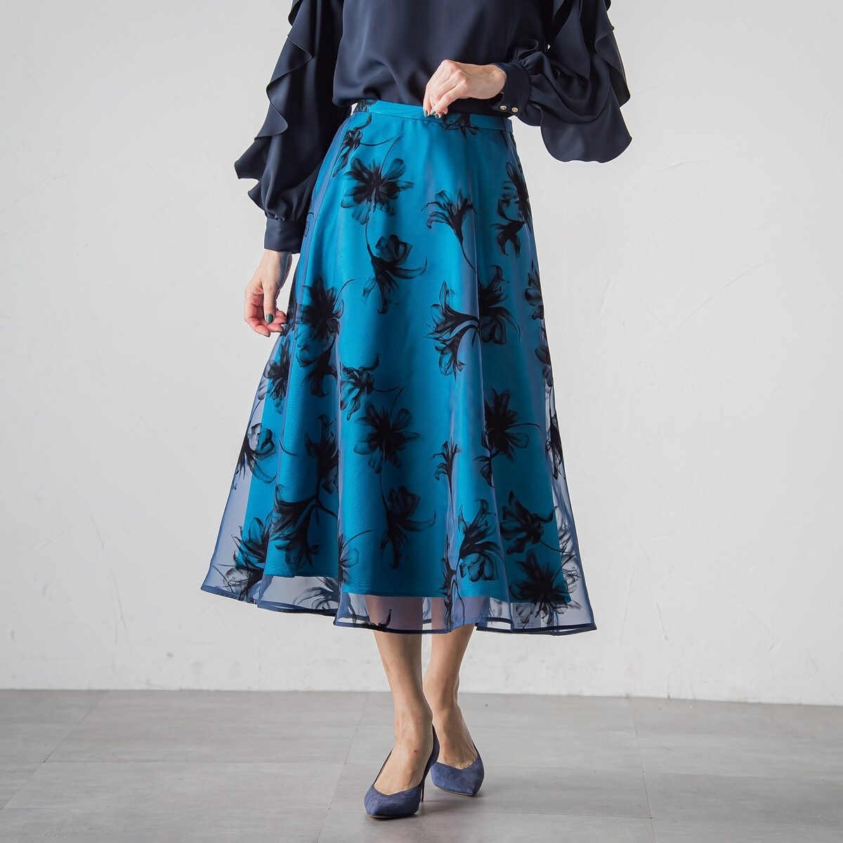 オーガンサーキュラースカート 名品・最強着映え】ドットオーガン