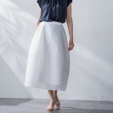 【新色追加】スパンオーガンジーコクーンスカート≪洗濯機で洗える≫