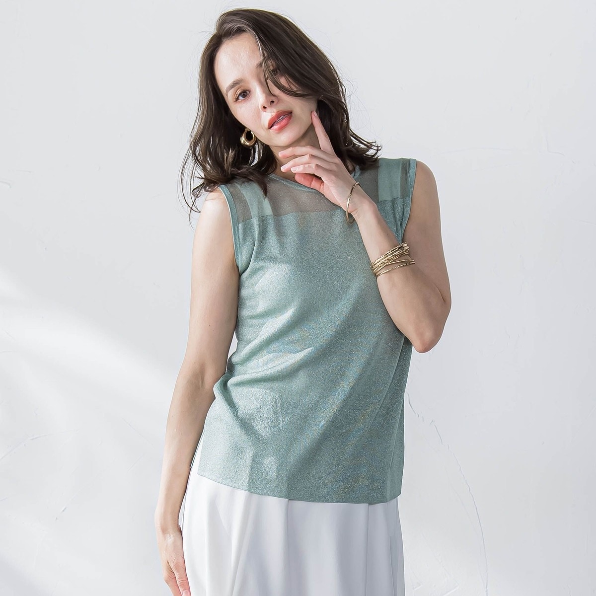 ラメノースリーブニット | ビアッジョブルー(Viaggio blu) | マルイ