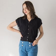 チュールレイヤードニットカーディガン≪手洗い可能≫
