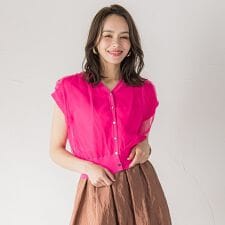 ビアッジョブルー(Viaggio blu)のチュールレイヤードニットカーディガン≪手洗い可能≫