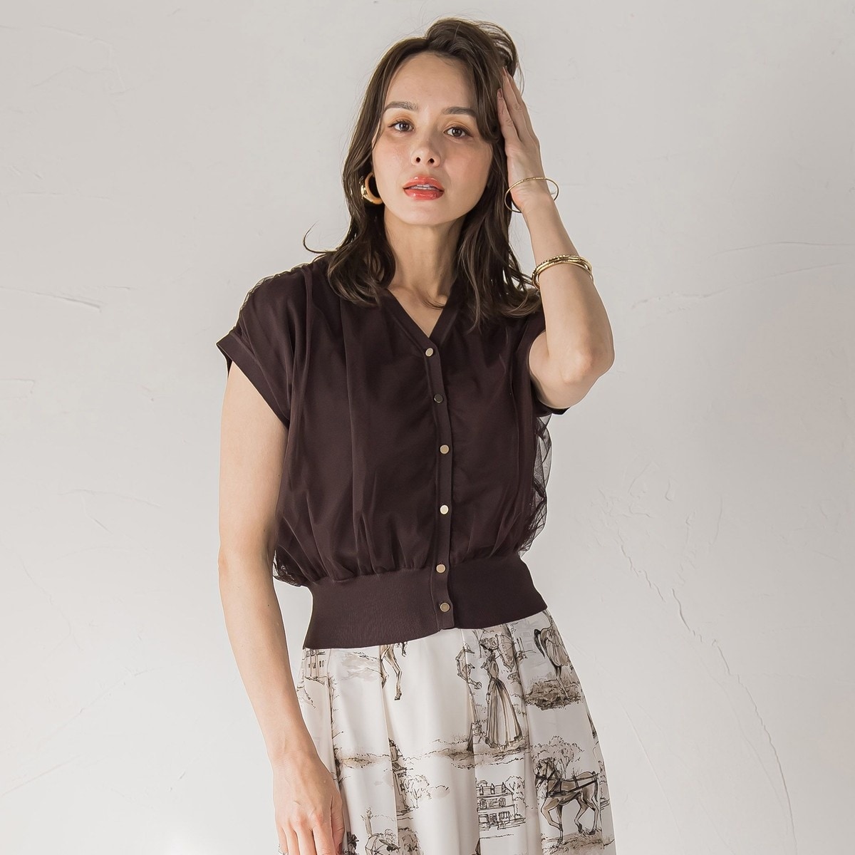 フラワーチュールカーディガン | ビアッジョブルー(Viaggio blu