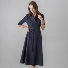 トリアセテートストレッチツイルワンピース