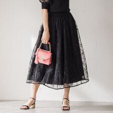 フェザーフラワースカート≪洗濯機で洗える≫