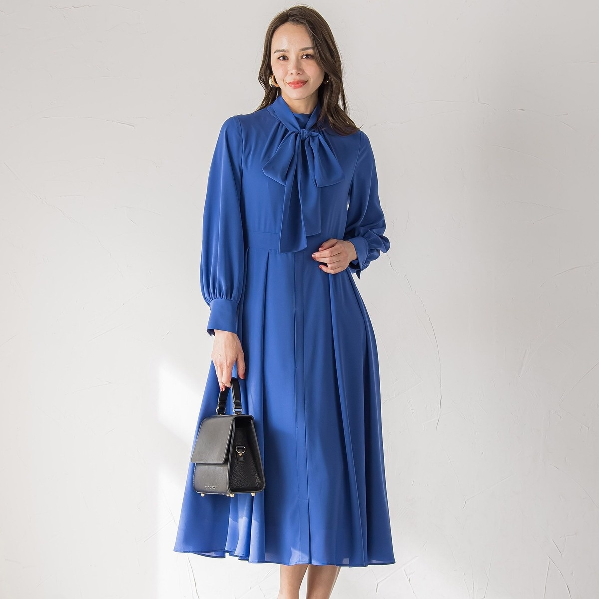 【美品】Viaggio Blu ビアッジョブルー ノースリーブワンピース　ブルー ドライシアーシャンブレーワンピース≪洗濯機で洗える