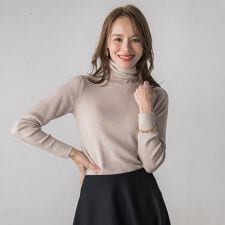 【新色追加】スパンコールリブタートルニット