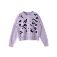 ビアッジョブルー(Viaggio blu)のボタニカルモチーフ刺繍カーディガン