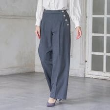 キラキラボタンワイドパンツ≪手洗い可能≫