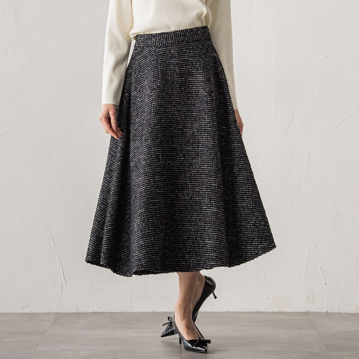 チェーンプリントスカート≪洗濯機で洗える≫ | ビアッジョブルー