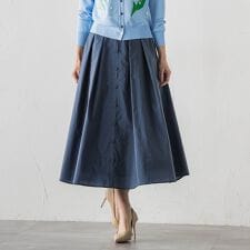 フロントボタンタフタスカート