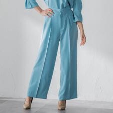 サスペンダー付きダブルサテンパンツ