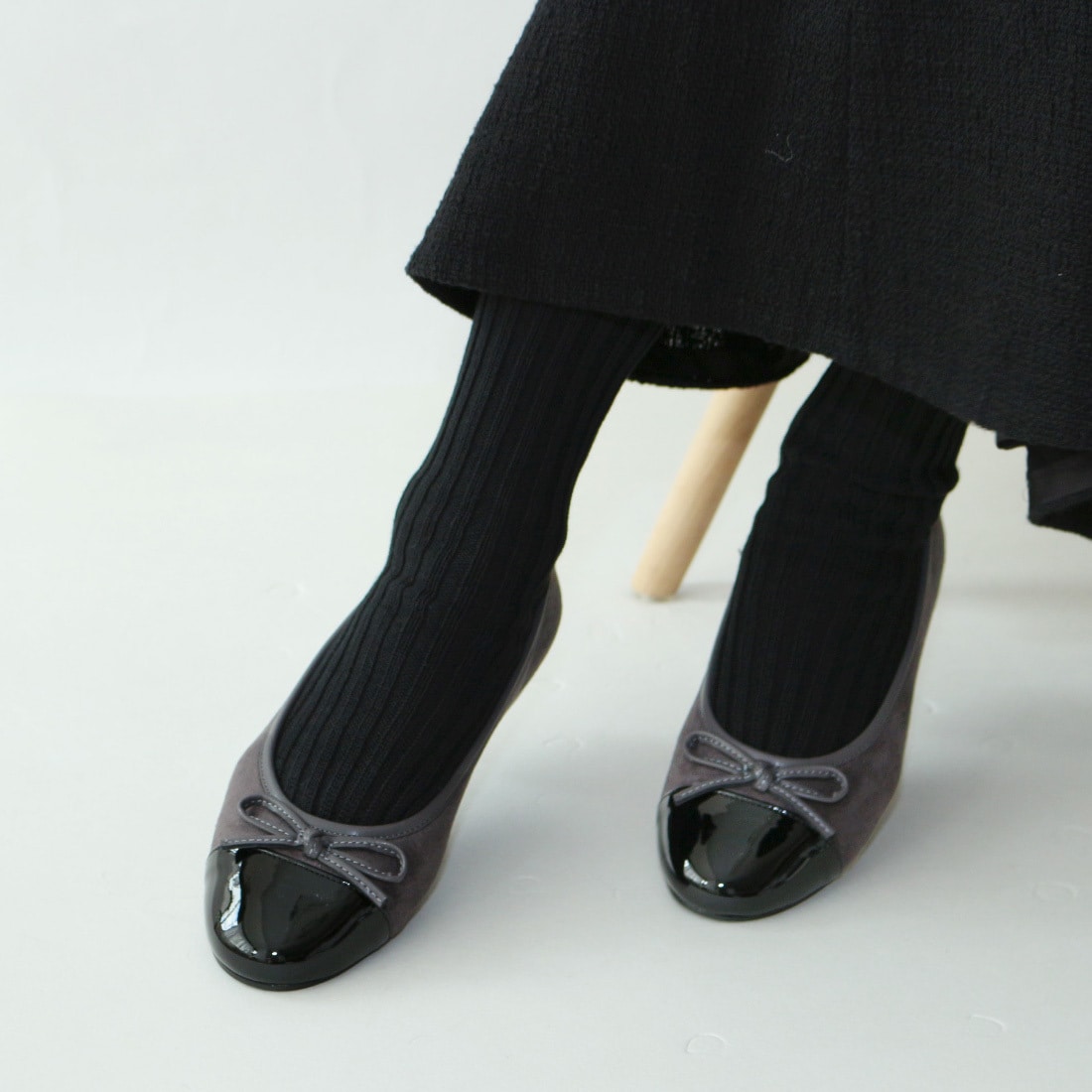 【24秋冬新作】トゥキャップバレエシューズ