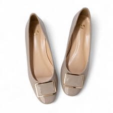 【25秋冬新作】ラウンドトゥバックルフラットシューズ【低反発スポンジ入り】